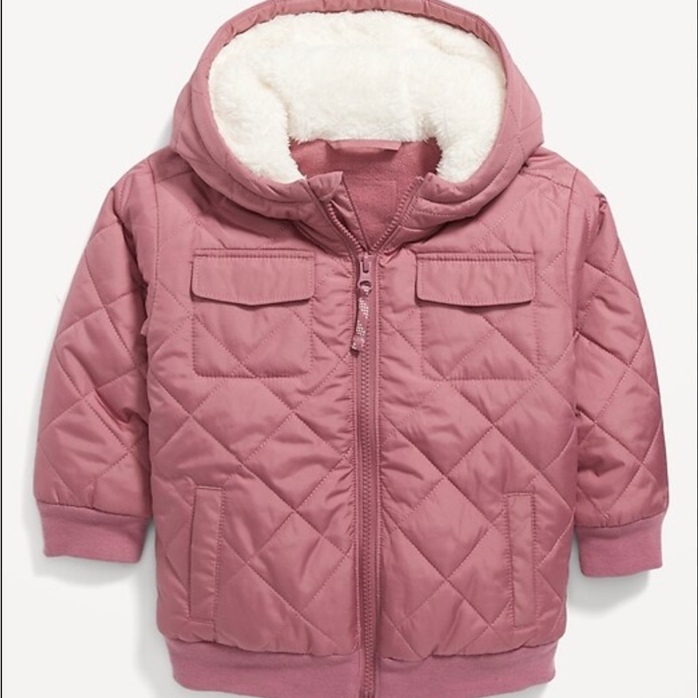 Old Navy Water-Resistant Snow Bib/Water Resistant Hooded Jacket Set Rosebloom 4T